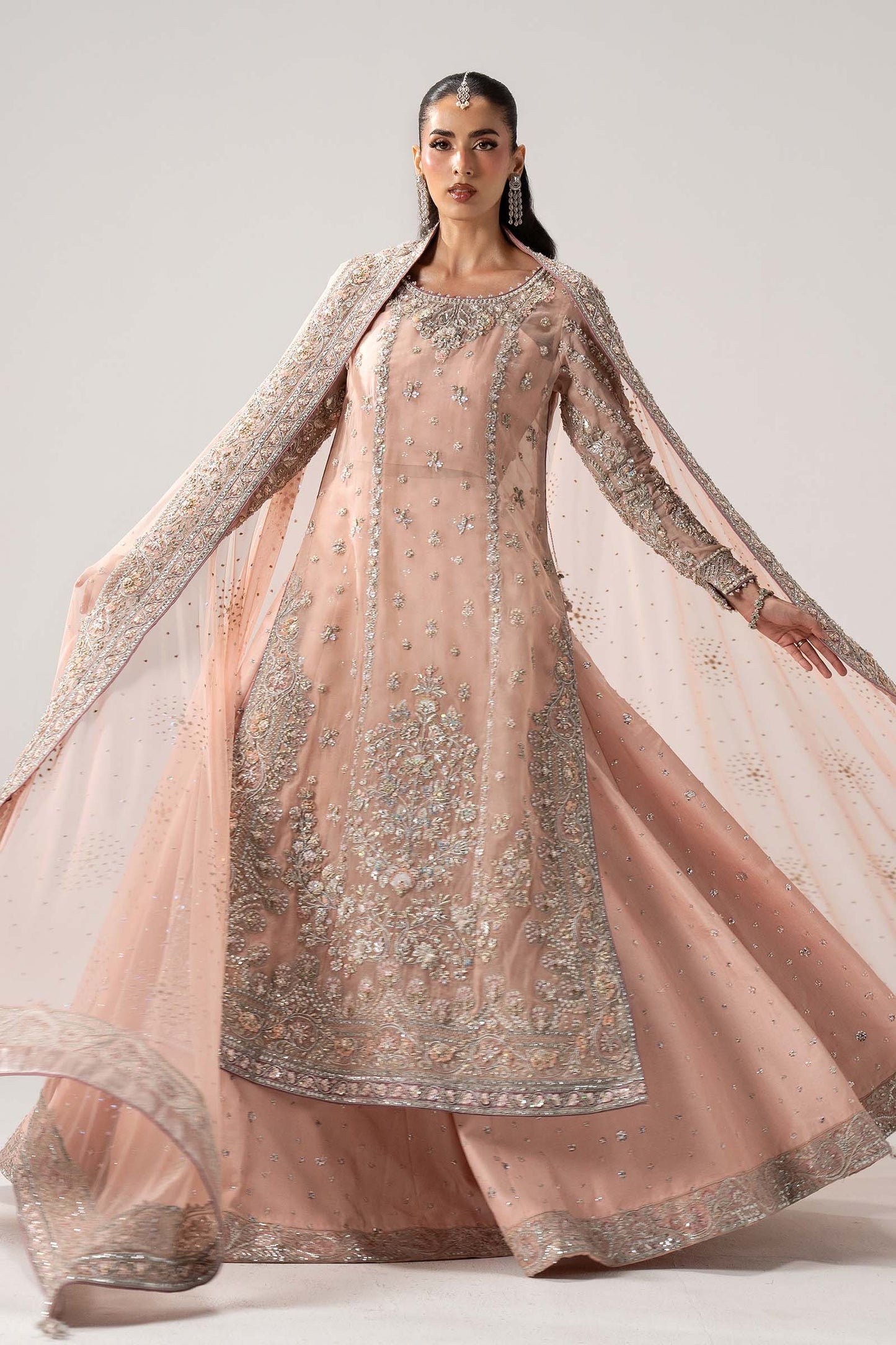 Maria B. | 3 Piece Unstitched Embroidered Organza with Tussle Silk | Velmira