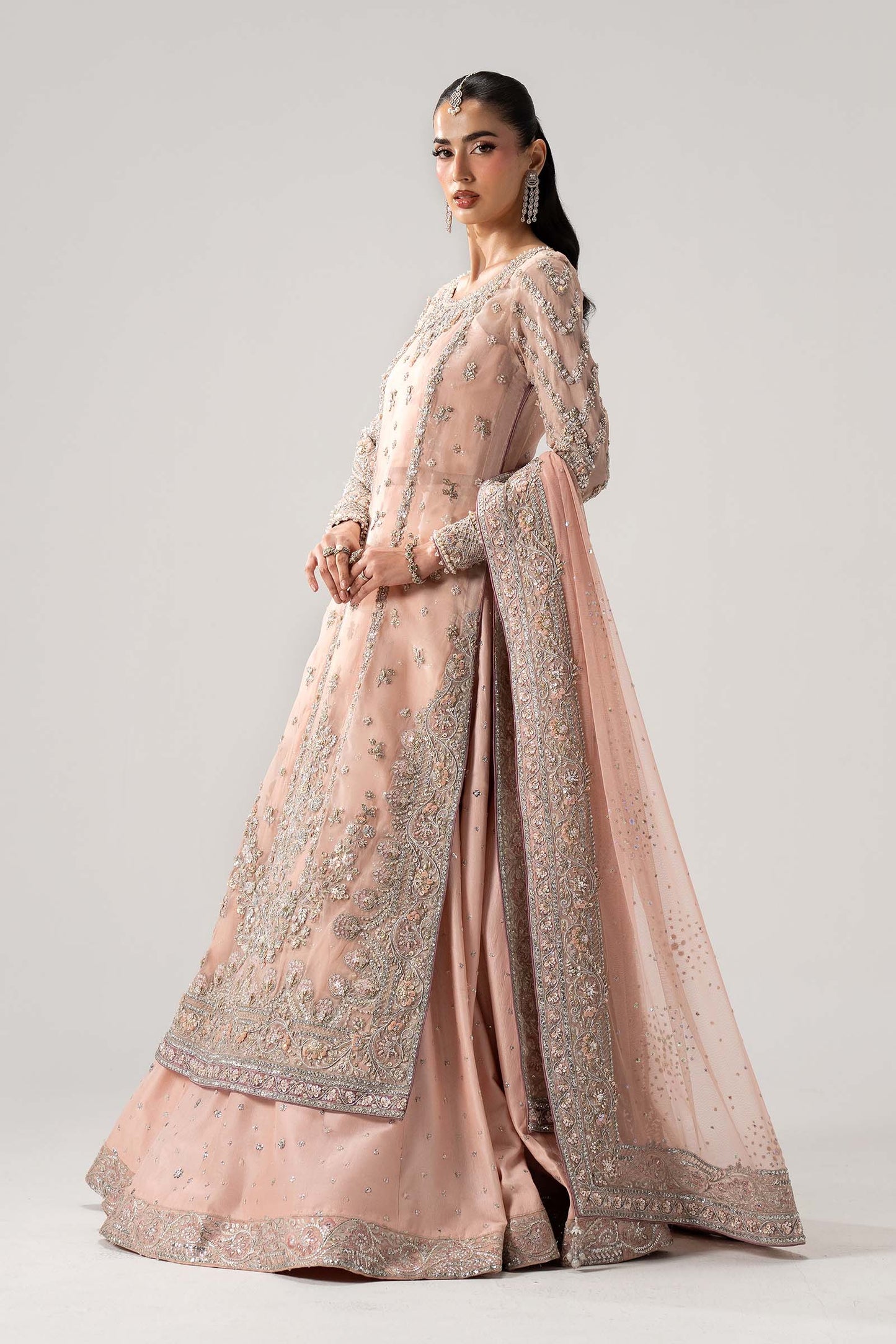 Maria B. | 3 Piece Unstitched Embroidered Organza with Tussle Silk | Velmira