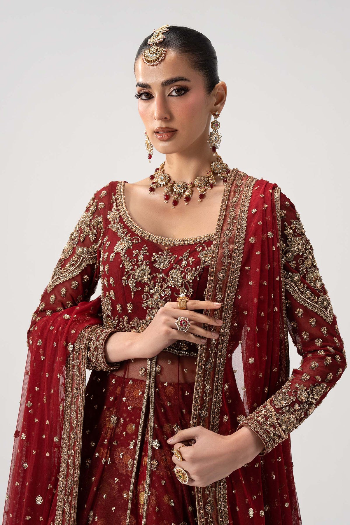 Maria B. | 3 Piece Unstitched Embroidered Net Pishwas | Bazif MC-26V1-15