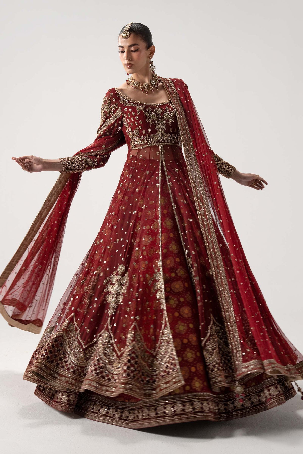 Maria B. | 3 Piece Unstitched Embroidered Net Pishwas | Bazif MC-26V1-15