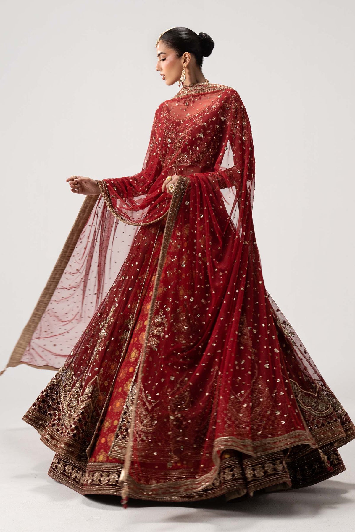 Maria B. | 3 Piece Unstitched Embroidered Net Pishwas | Bazif MC-26V1-15