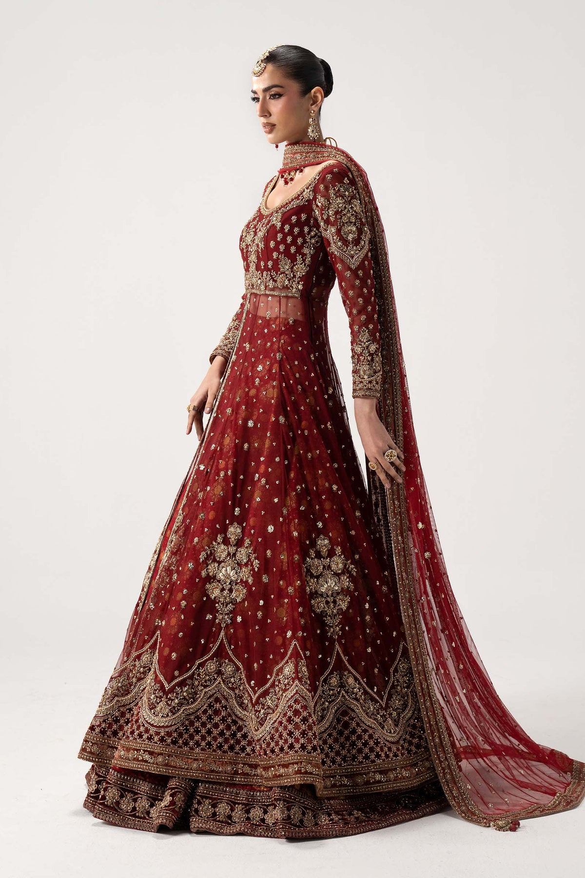 Maria B. | 3 Piece Unstitched Embroidered Net Pishwas | Bazif MC-26V1-15