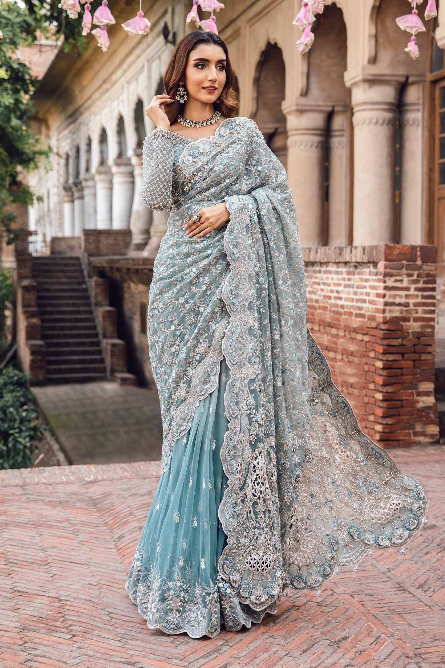 Maria B. | 3 Piece Unstitched Embroidered Saree | MC 1011