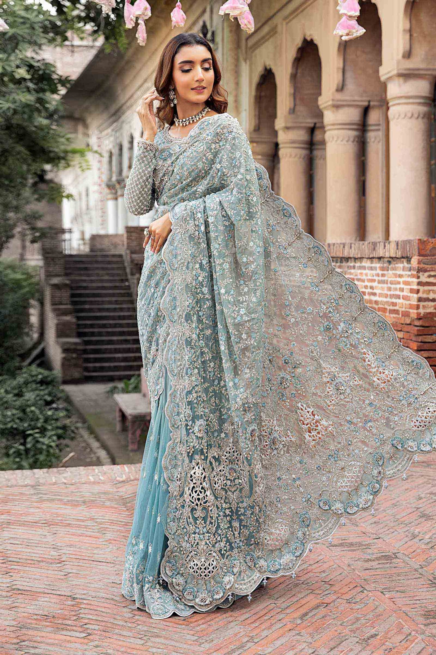 Maria B. | 3 Piece Unstitched Embroidered Saree | MC 1011