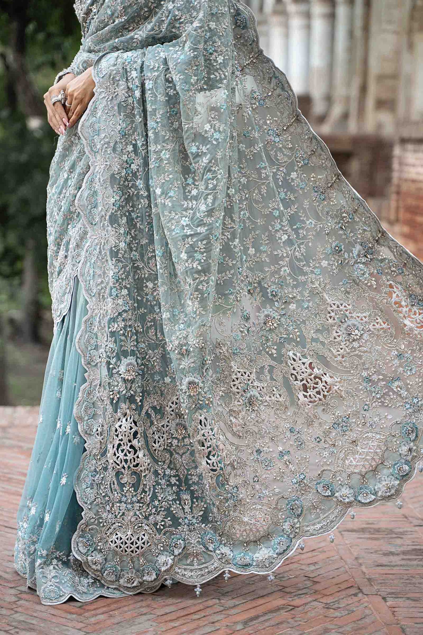 Maria B. | 3 Piece Unstitched Embroidered Saree | MC 1011