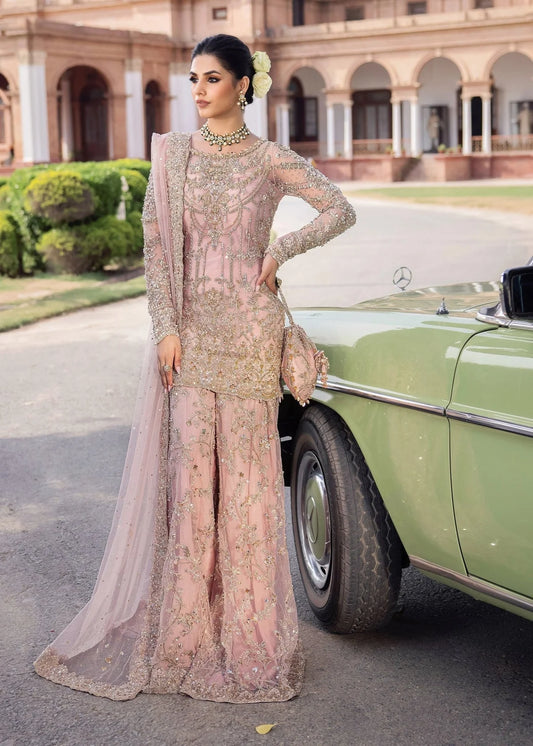 Kanwal Malik | 3 Piece Unstitched Embroidered Net Fabric | Aria