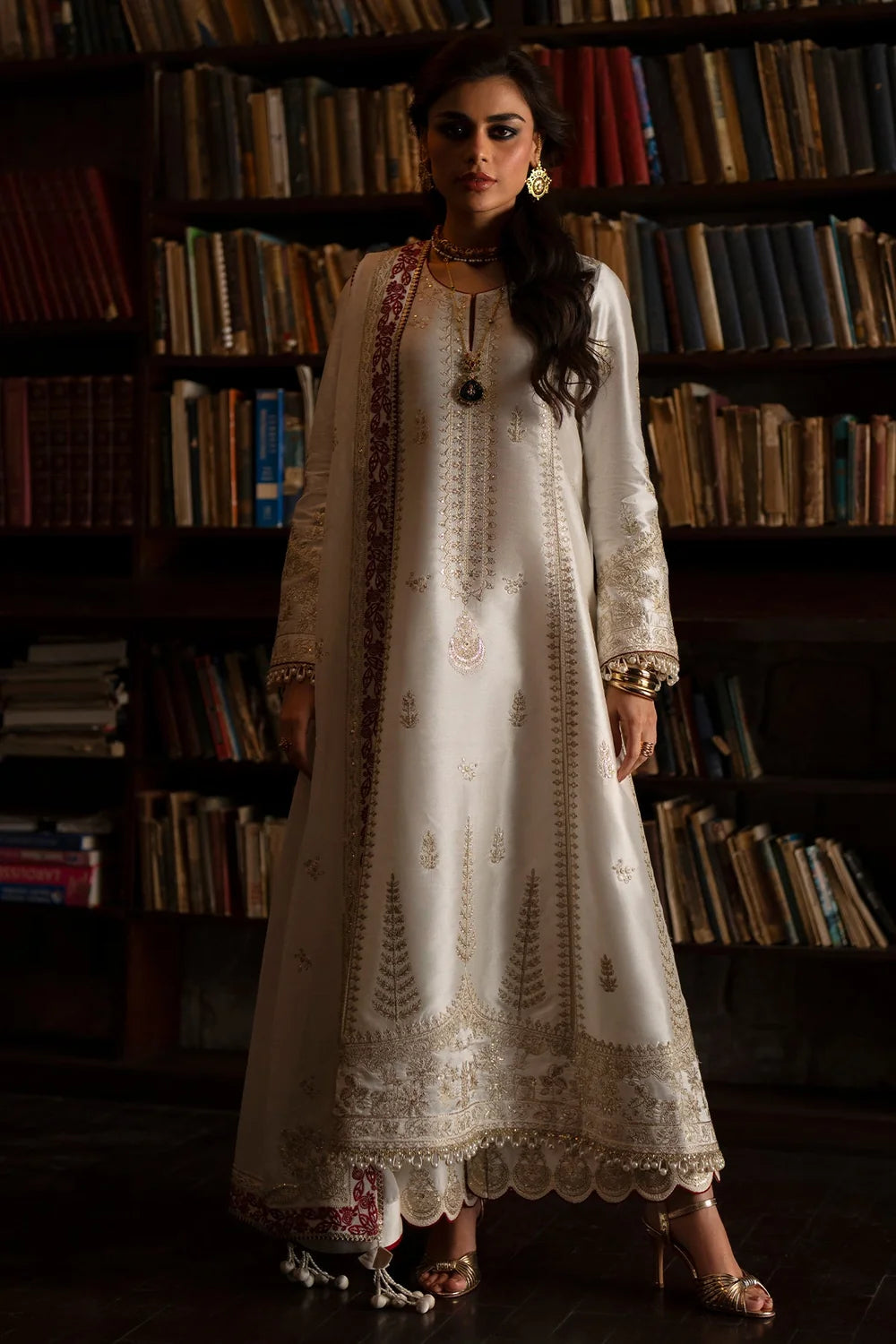 Saad Bin Shahzad | 3 Piece Unstitched Embroidered Tussle Silk | Zyra