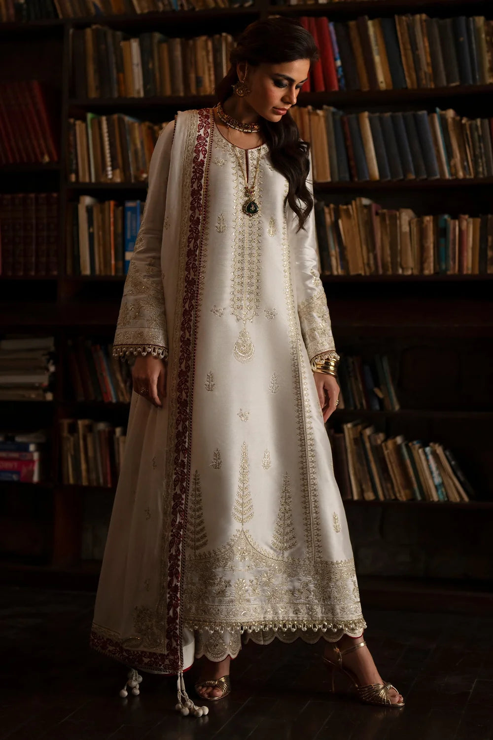 Saad Bin Shahzad | 3 Piece Unstitched Embroidered Tussle Silk | Zyra