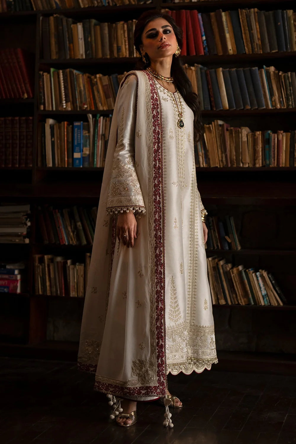 Saad Bin Shahzad | 3 Piece Unstitched Embroidered Tussle Silk | Zyra