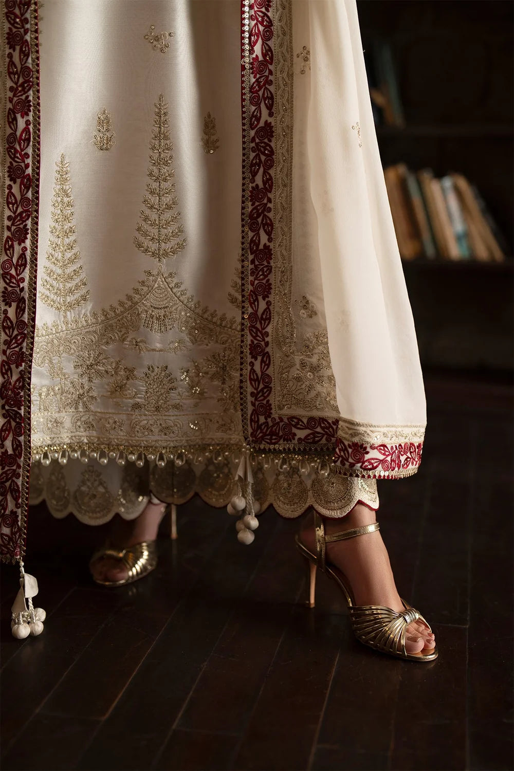 Saad Bin Shahzad | 3 Piece Unstitched Embroidered Tussle Silk | Zyra