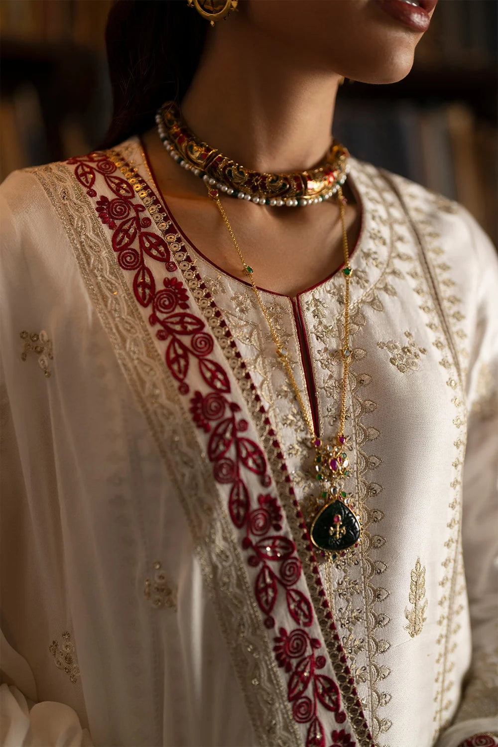 Saad Bin Shahzad | 3 Piece Unstitched Embroidered Tussle Silk | Zyra