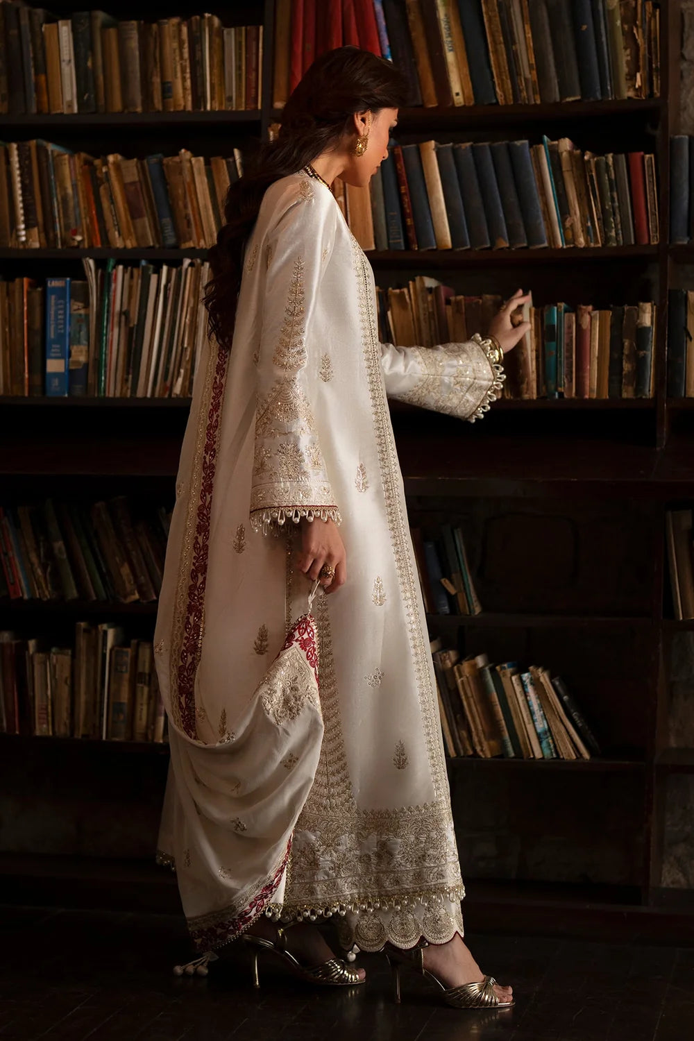 Saad Bin Shahzad | 3 Piece Unstitched Embroidered Tussle Silk | Zyra
