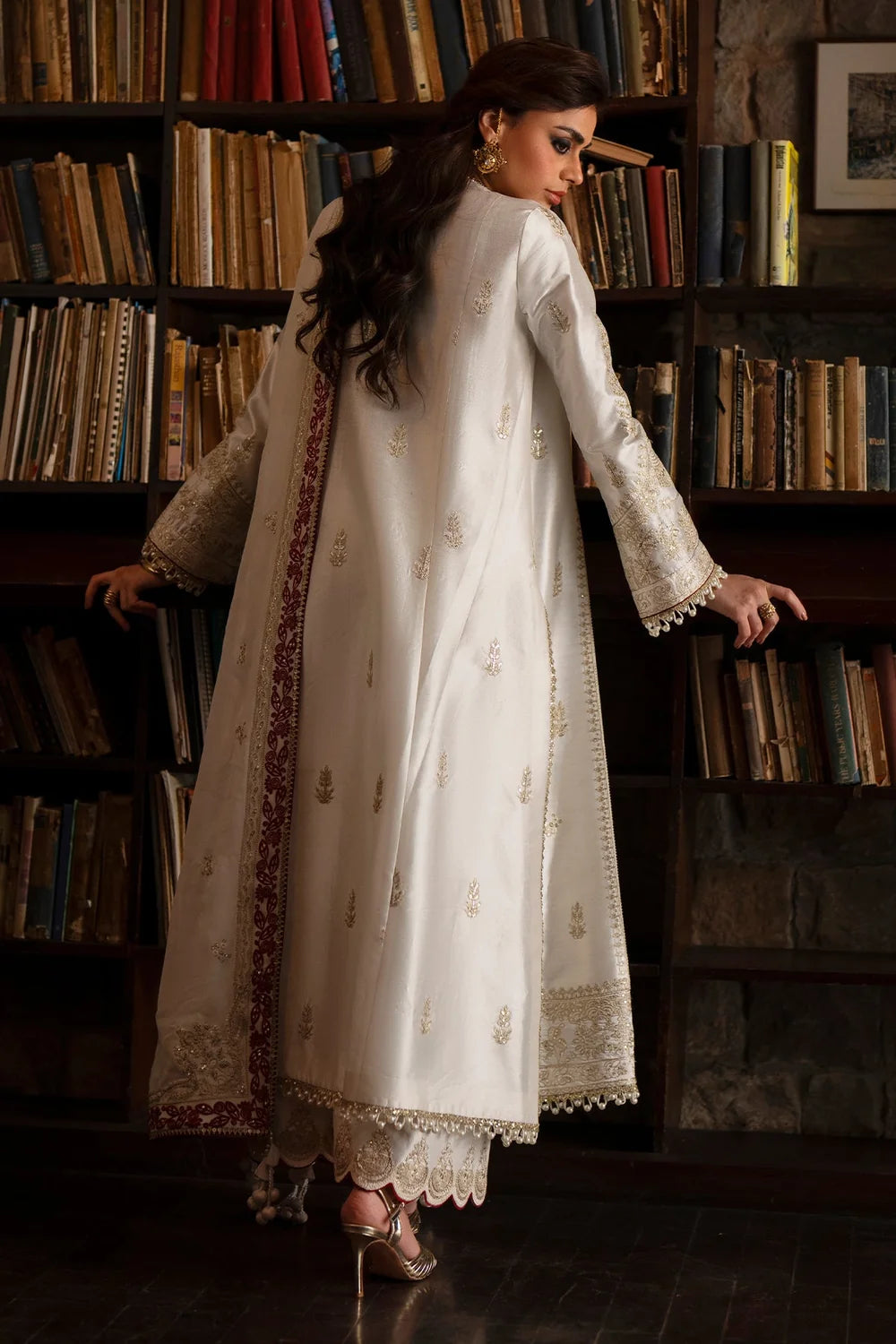 Saad Bin Shahzad | 3 Piece Unstitched Embroidered Tussle Silk | Zyra