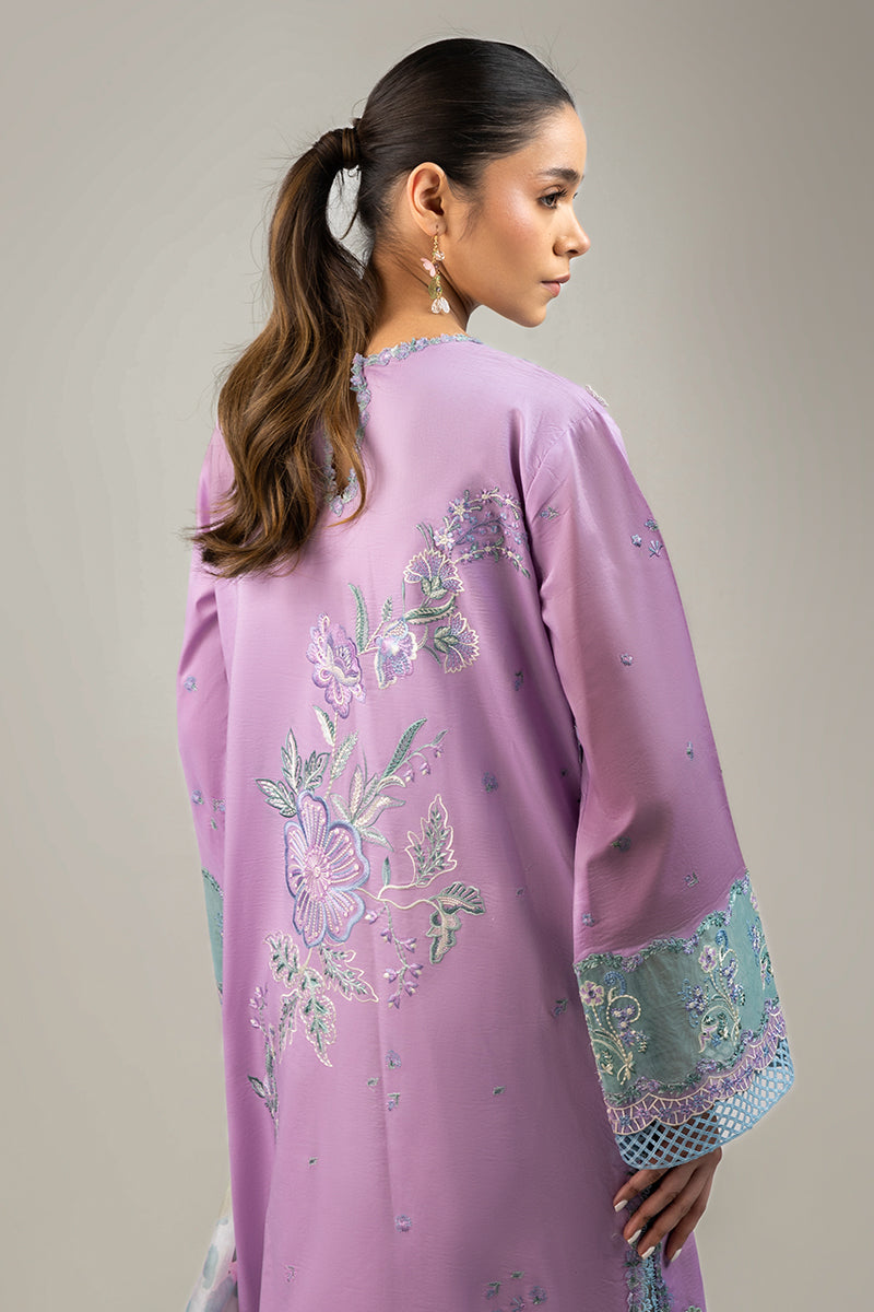 Mushq | 3 Piece Unstitched Chikan Embroidered Lawn | Glowing Pulse