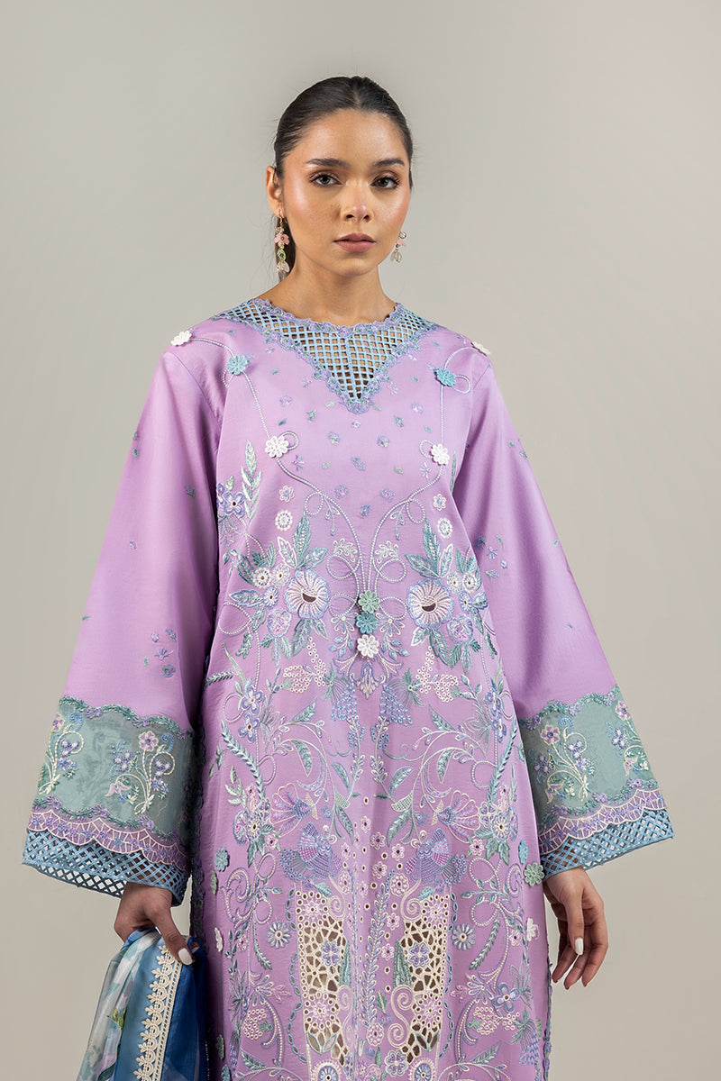 Mushq | 3 Piece Unstitched Chikan Embroidered Lawn | Glowing Pulse