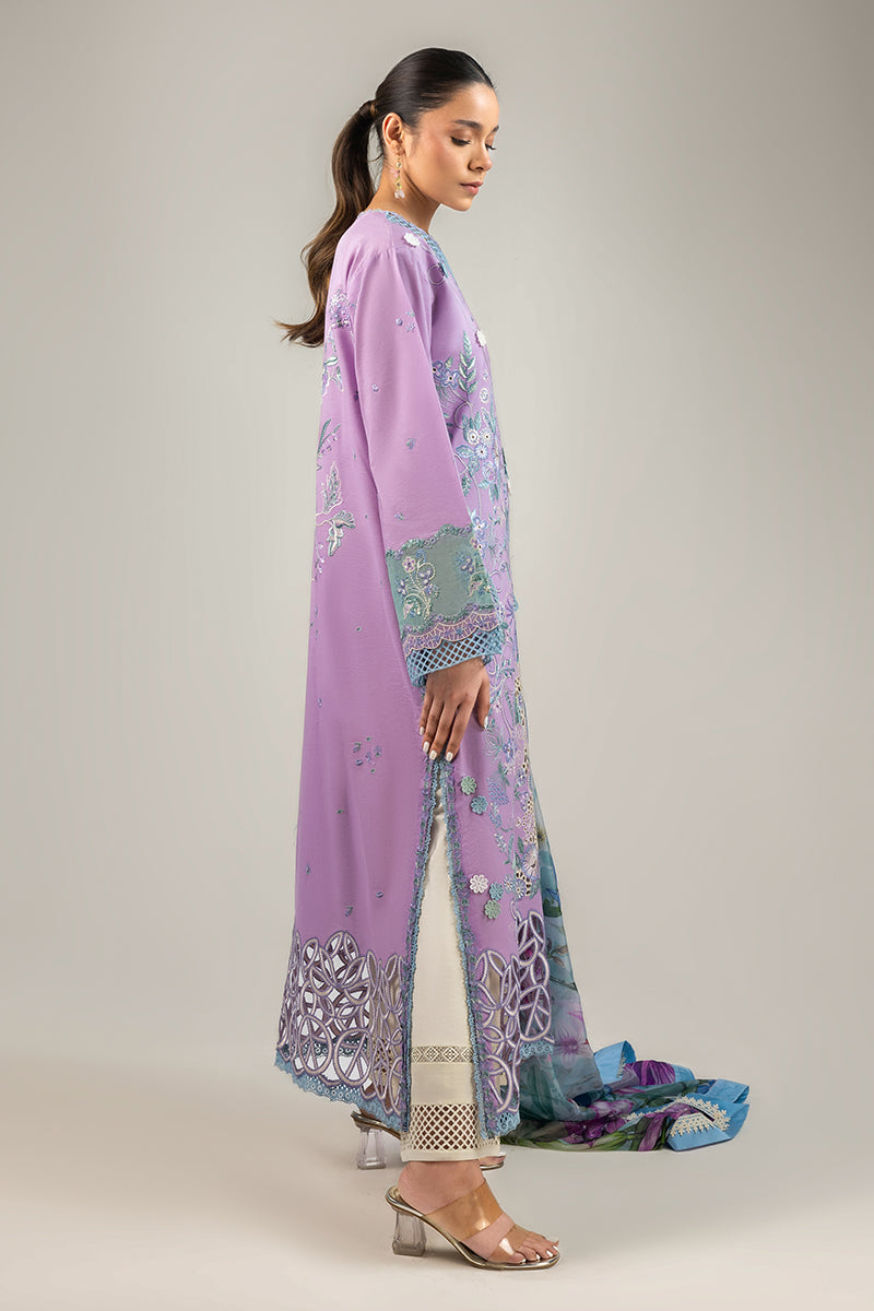 Mushq | 3 Piece Unstitched Chikan Embroidered Lawn | Glowing Pulse