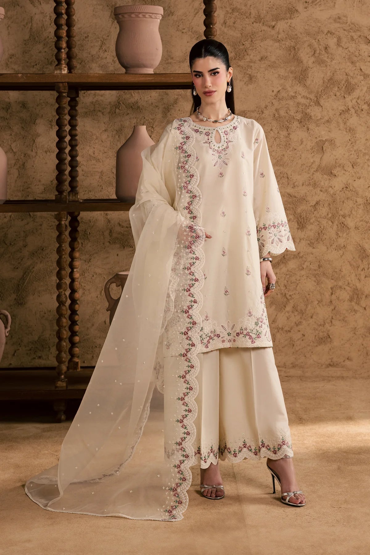 Batik | 3 Piece Unstitched Embroidered Lawn | Madrid