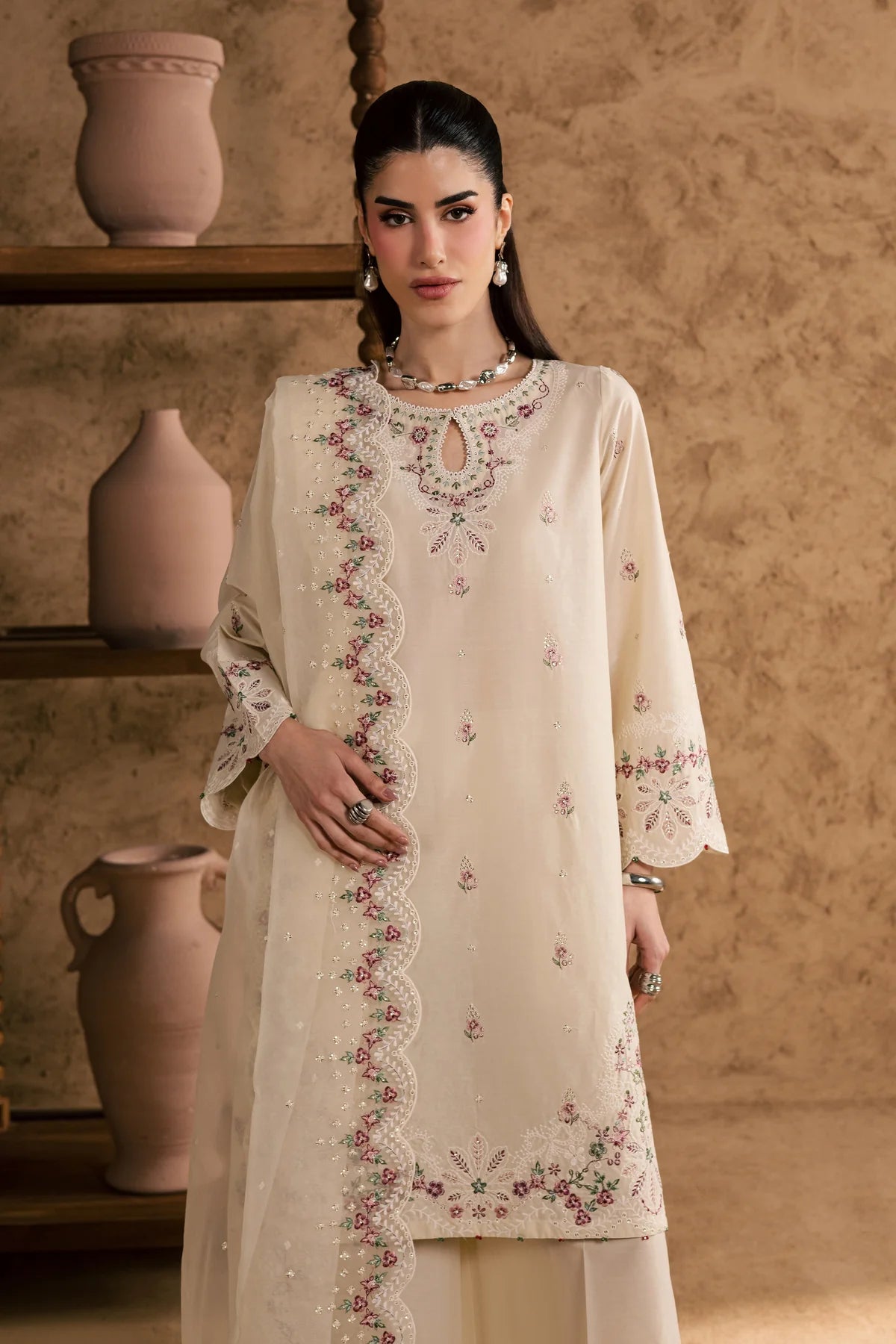 Batik | 3 Piece Unstitched Embroidered Lawn | Madrid