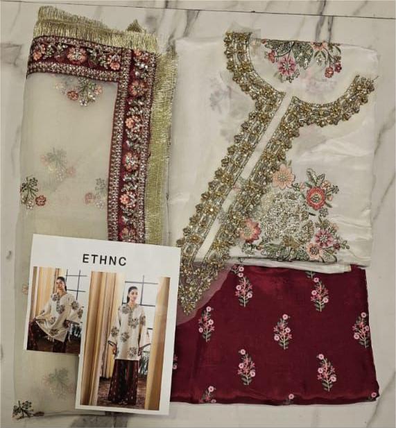 ETHNC | 2 Piece Unstitched Embroidered Dress