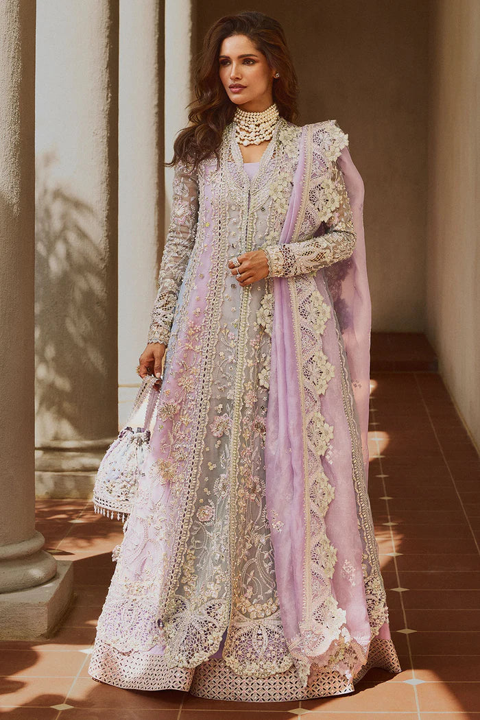 Soraya | 3 Piece Unstitched Embroidered Organza Sharara | Orchid