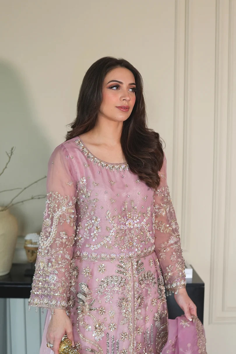 Emran Kashif | 3 Piece Unstitched Embroidered Organza Suite | Petal Grace