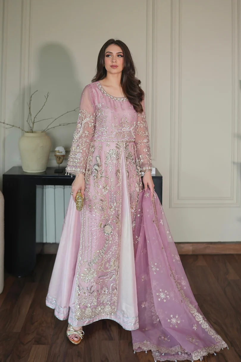 Emran Kashif | 3 Piece Unstitched Embroidered Organza Suite | Petal Grace