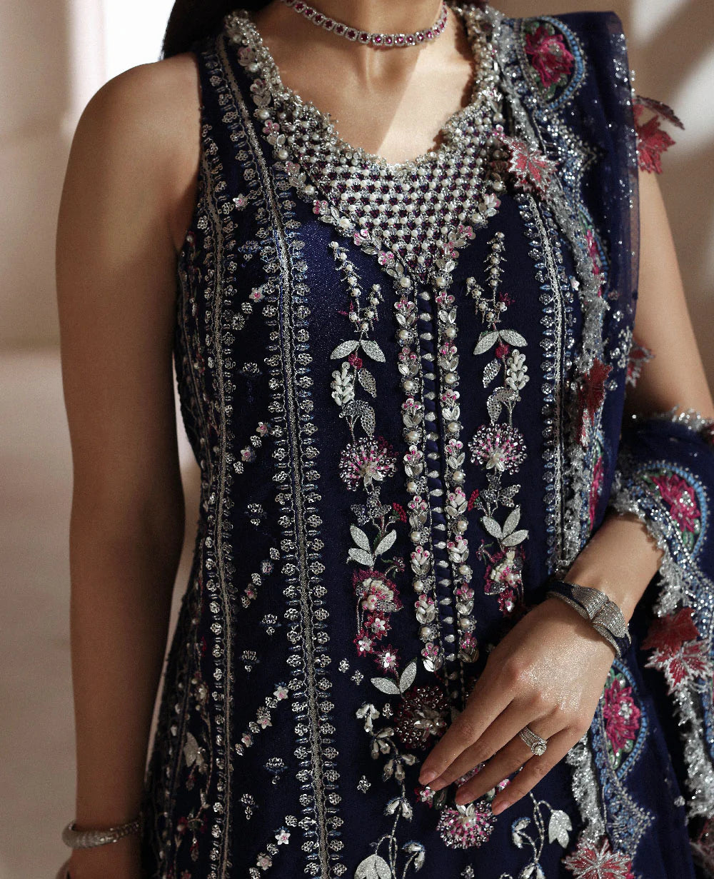 Republic Womens Wear | 3 Piece Unstitched Embroidered Organza | Clarisse
