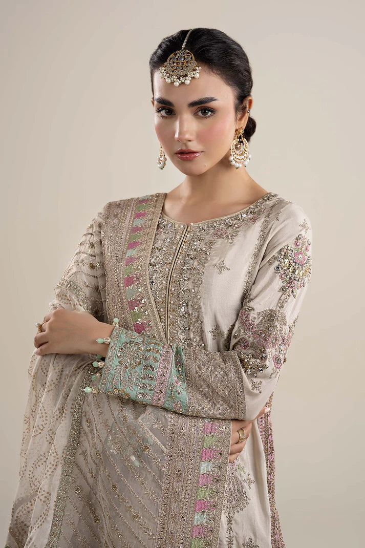 Maria B. | 3 Piece Unstitched Embroidered Raw Silk | SF-PF25-06