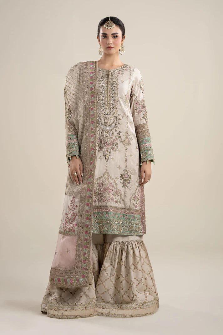 Maria B. | 3 Piece Unstitched Embroidered Raw Silk | SF-PF25-06