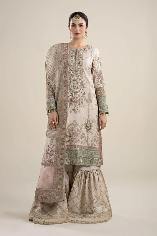 Maria B. | 3 Piece Unstitched Embroidered Raw Silk | SF-PF25-06
