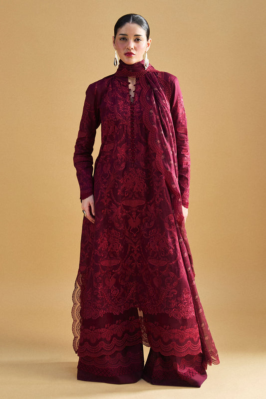 Zara Shahjahan | 3 Piece Unstitched Embroidered Lawn | Sei-9A