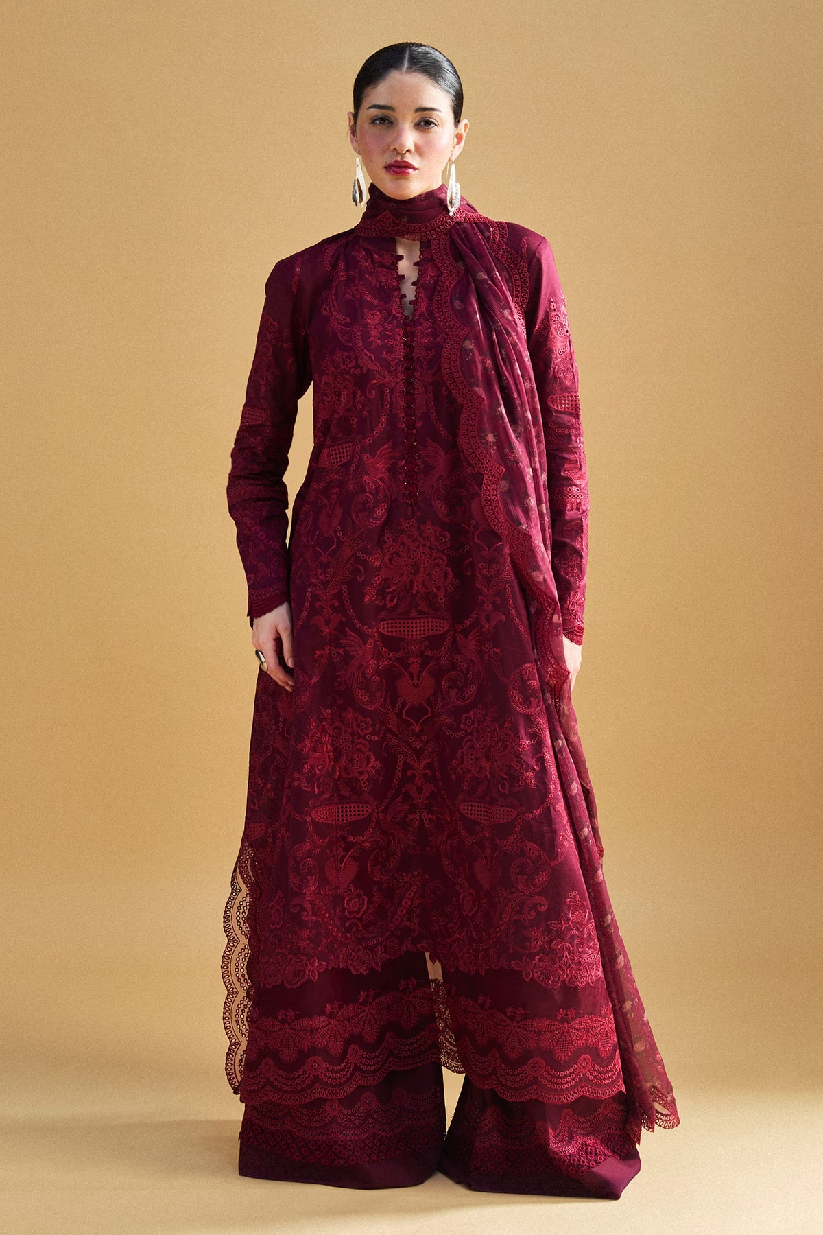Zara Shahjahan | 3 Piece Unstitched Embroidered Lawn | Sei-9A
