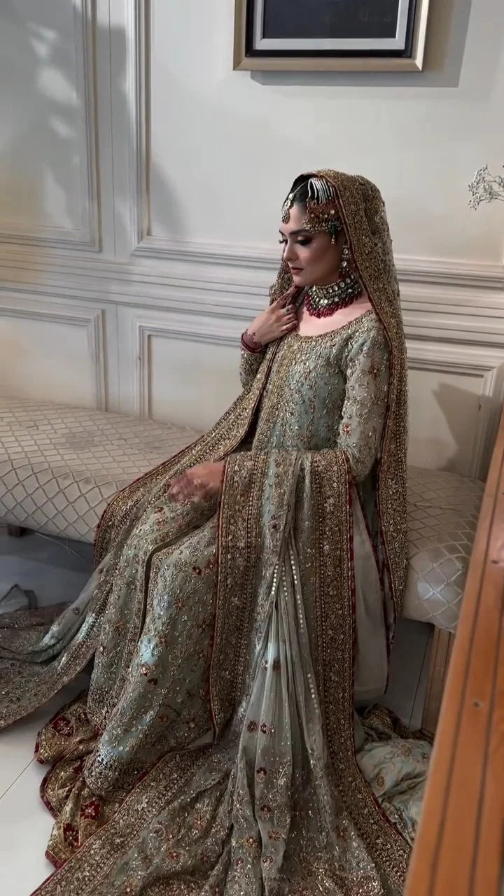 Haris Shakeel | 3 Piece Unstitched Embroidered Bridal Dress | Maharani