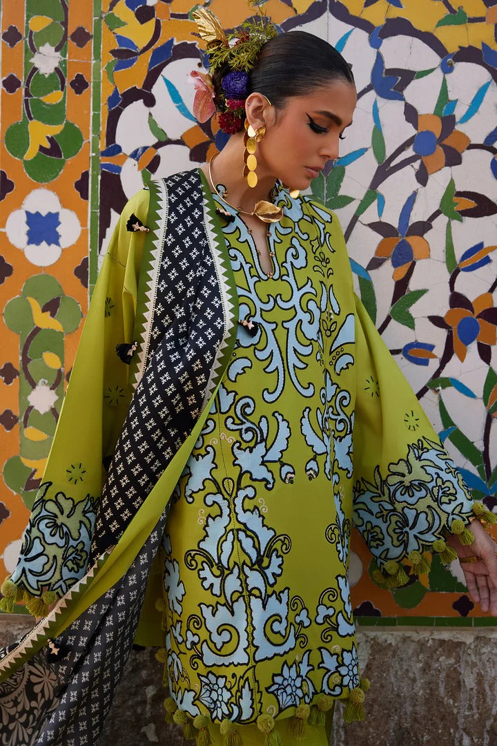 Elan | 3 Piece Unstitched Embroidered Lawn | SOLENE (EL25-03 A)
