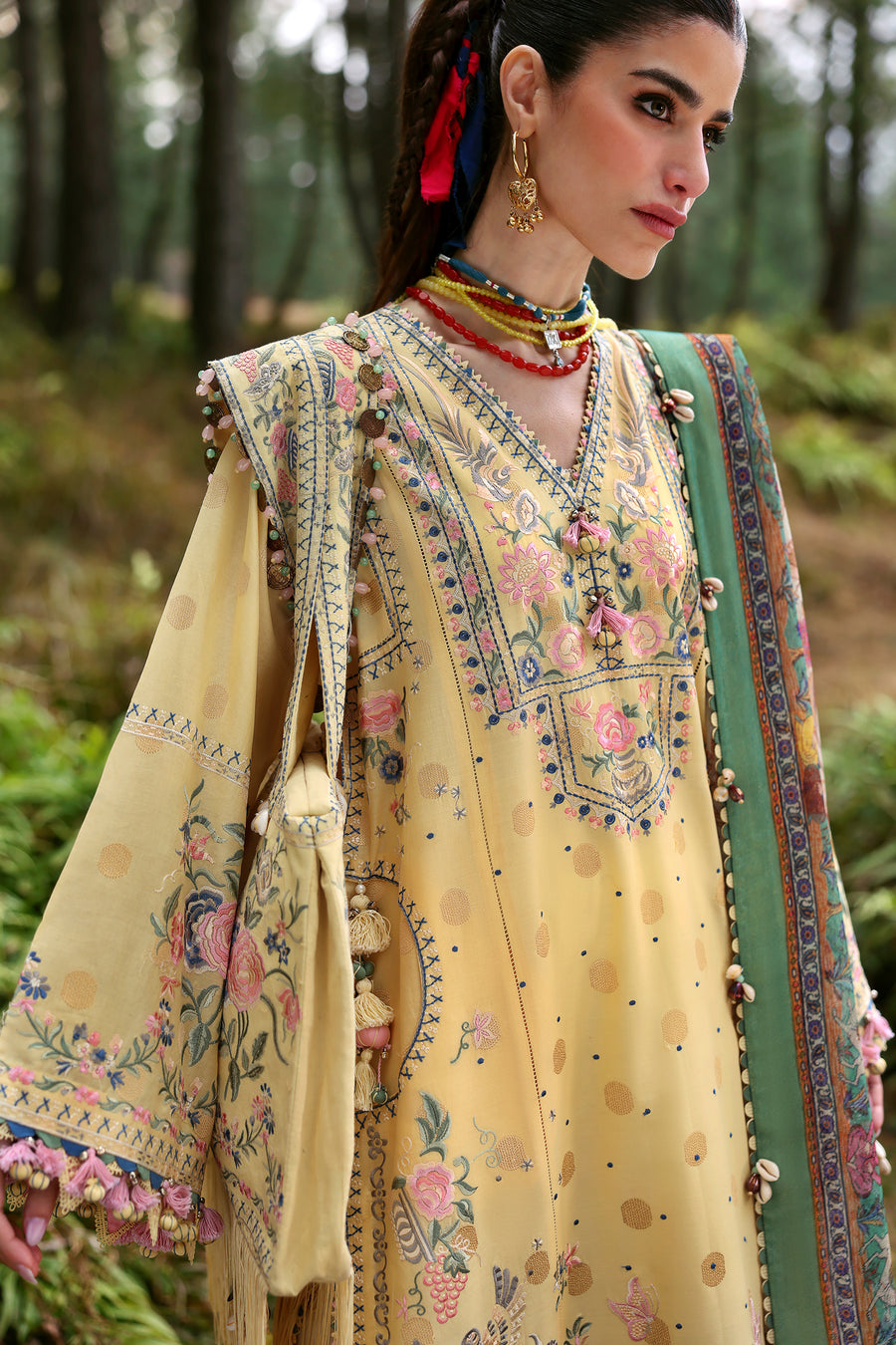 Zaha by Khadija Shah | 3 Piece Unstitched Embroidered Lawn | ZURI (ZL25-12 A)