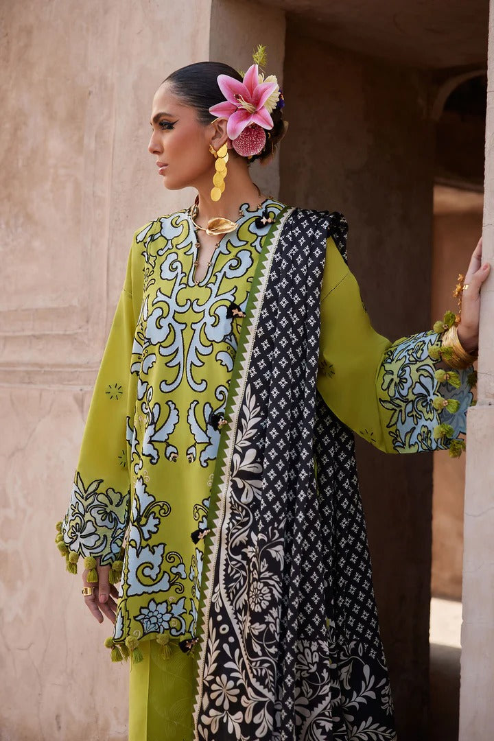 Elan | 3 Piece Unstitched Embroidered Lawn | SOLENE (EL25-03 A)
