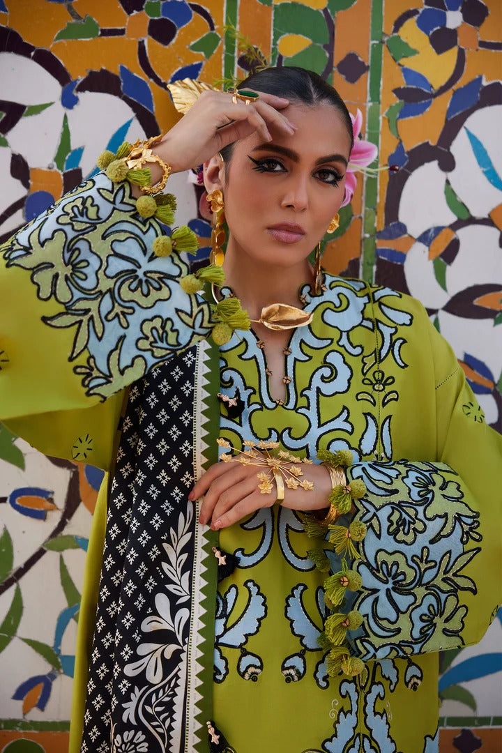 Elan | 3 Piece Unstitched Embroidered Lawn | SOLENE (EL25-03 A)