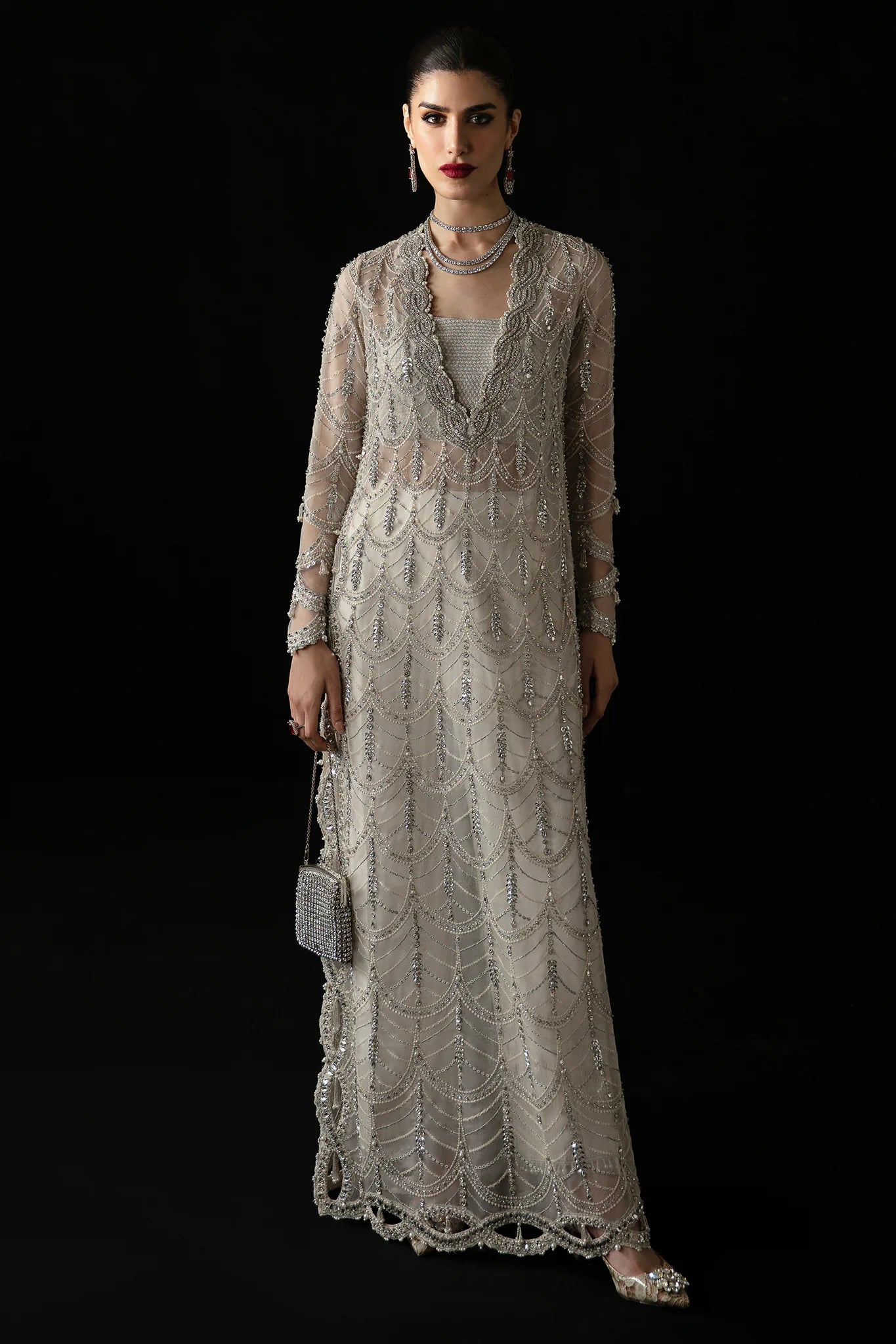 Elan | 3 Piece Unstitched Embroidered Organza | Lumiere De Neig