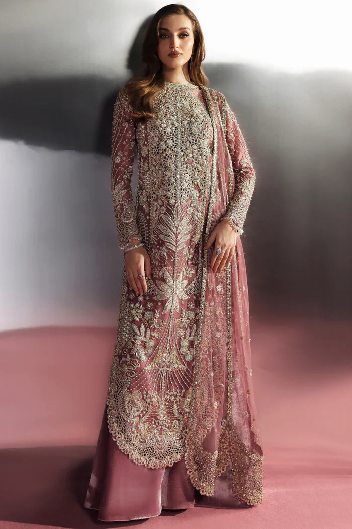 Soraya | 3 Piece Unstitched Embroidered Net with Velvet Trouser | Velisse