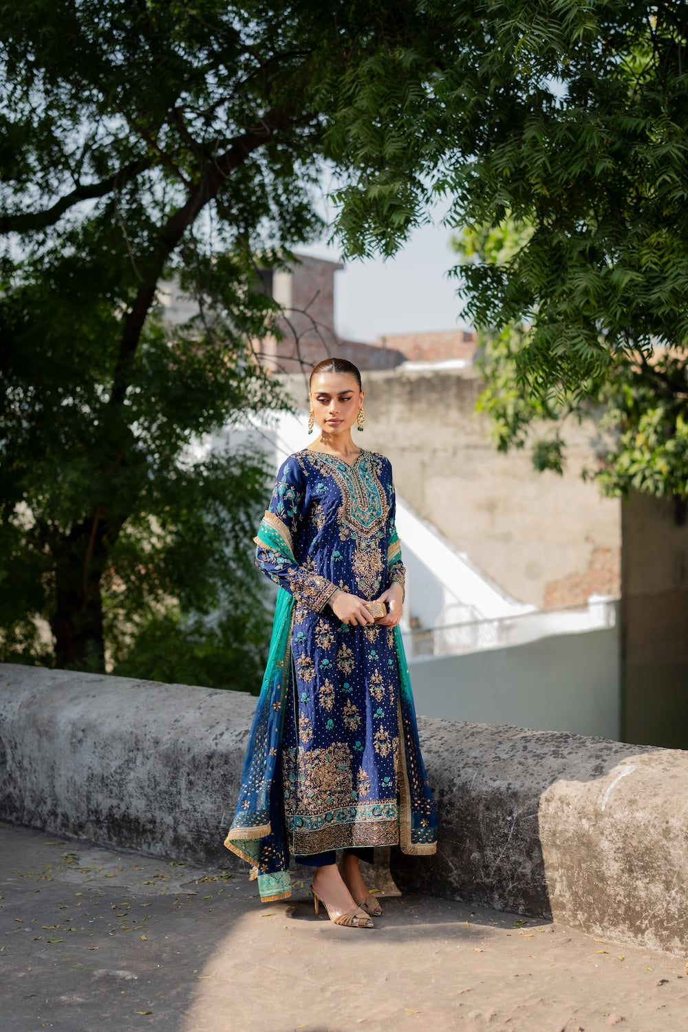 Vintage | 3 Piece Unstitched Embroidered Sheesha Silk | Zohra