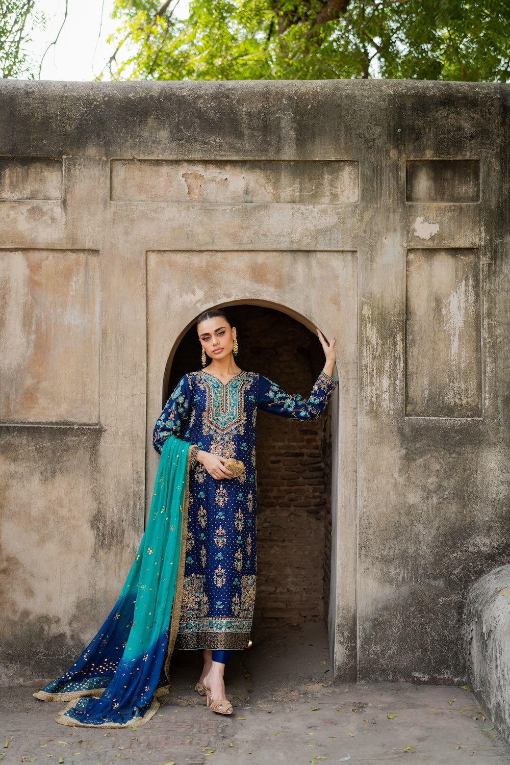 Vintage | 3 Piece Unstitched Embroidered Sheesha Silk | Zohra