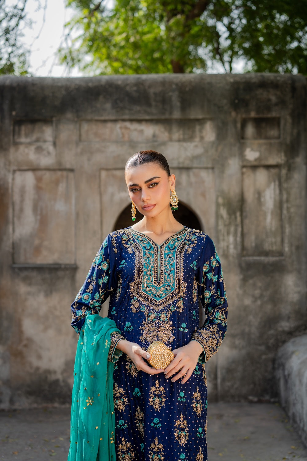 Vintage | 3 Piece Unstitched Embroidered Sheesha Silk | Zohra