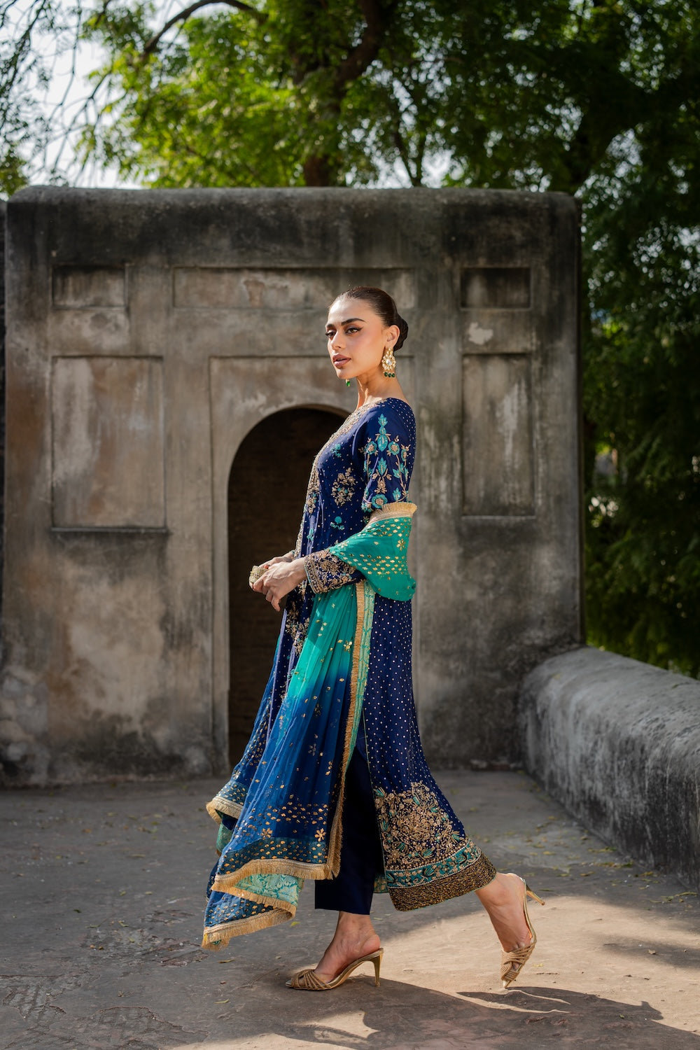 Vintage | 3 Piece Unstitched Embroidered Sheesha Silk | Zohra