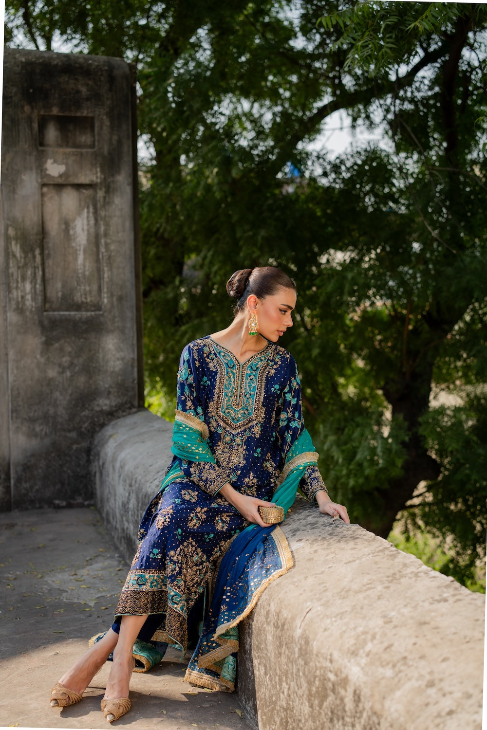 Vintage | 3 Piece Unstitched Embroidered Sheesha Silk | Zohra