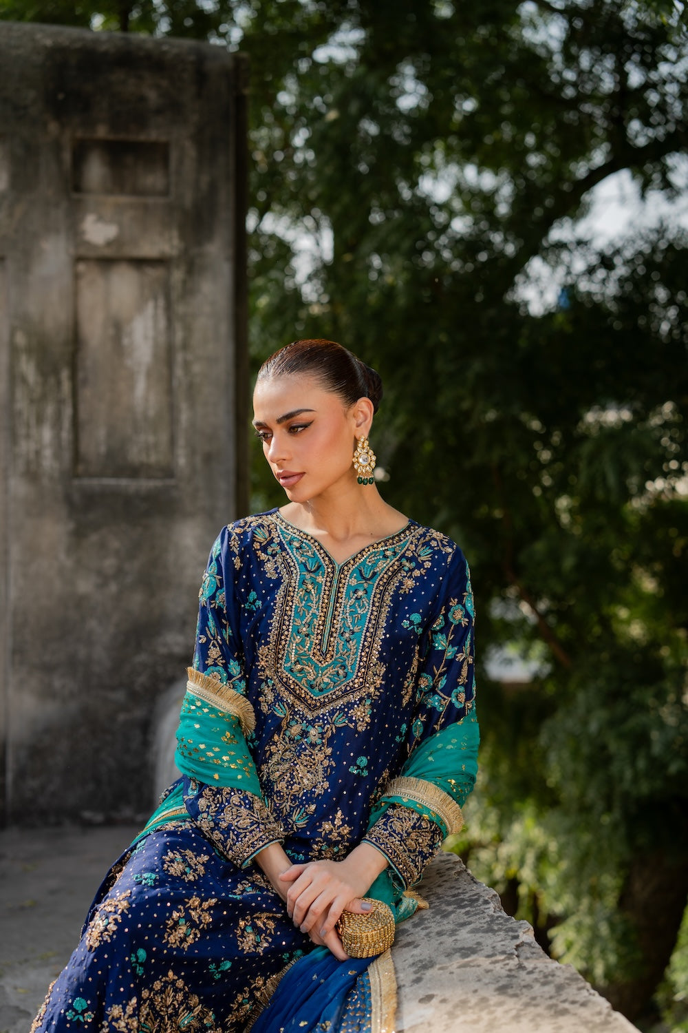 Vintage | 3 Piece Unstitched Embroidered Sheesha Silk | Zohra