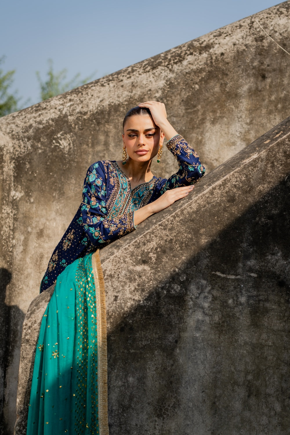 Vintage | 3 Piece Unstitched Embroidered Sheesha Silk | Zohra