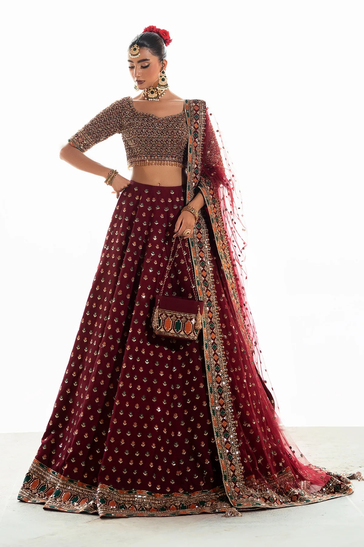 Mina Kashif | 3 Piece Unstitched Embroidered Korean Silk | Saama