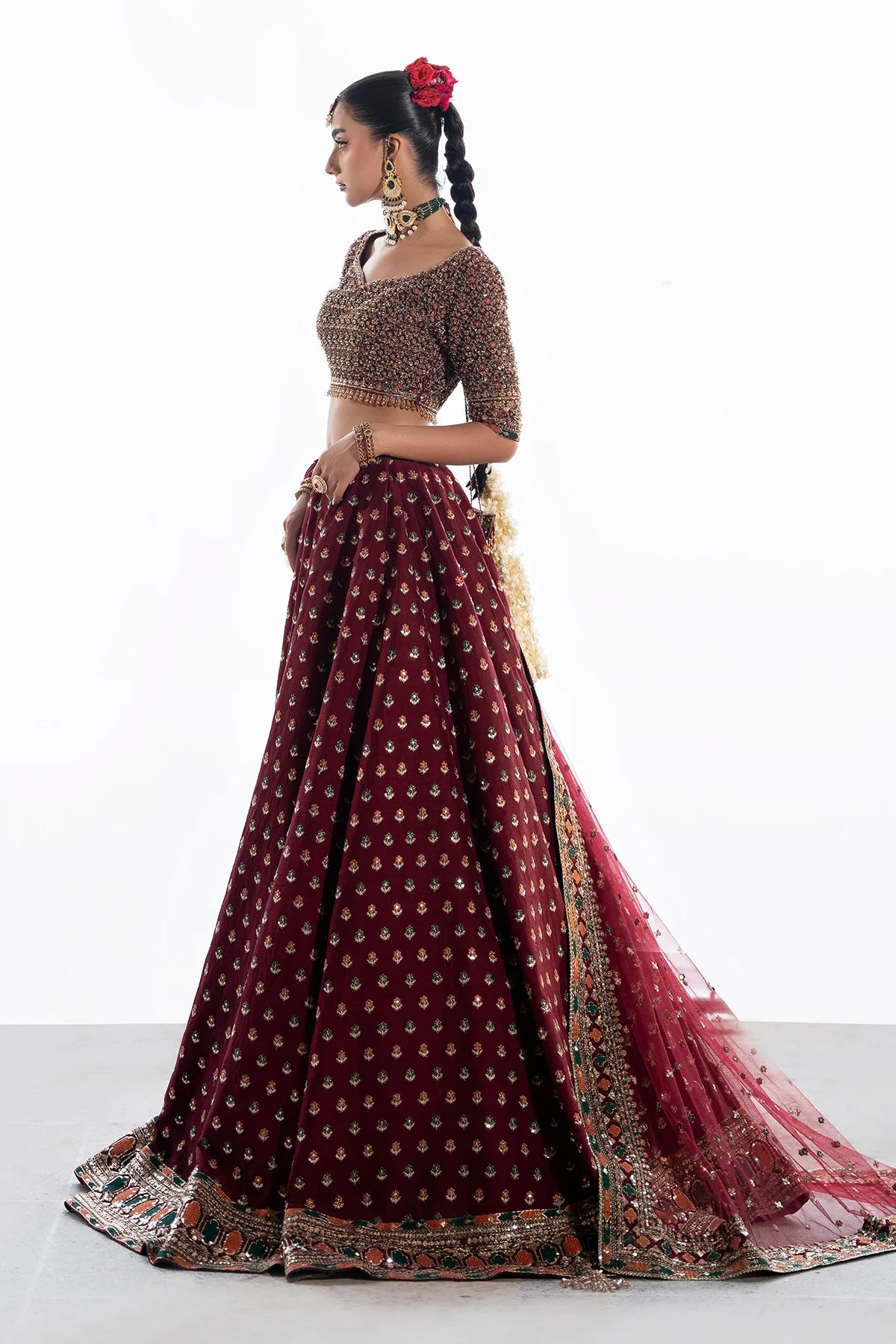 Mina Kashif | 3 Piece Unstitched Embroidered Korean Silk | Saama