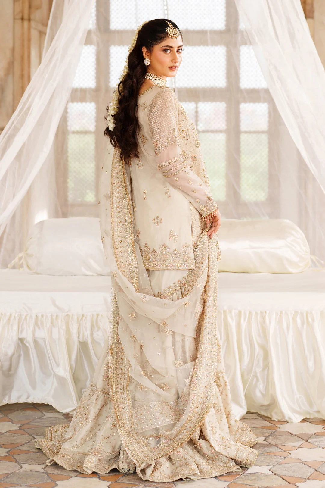 Naqshi | 3 Piece Unstitched Embroidered Organza Dress | Aneeqa
