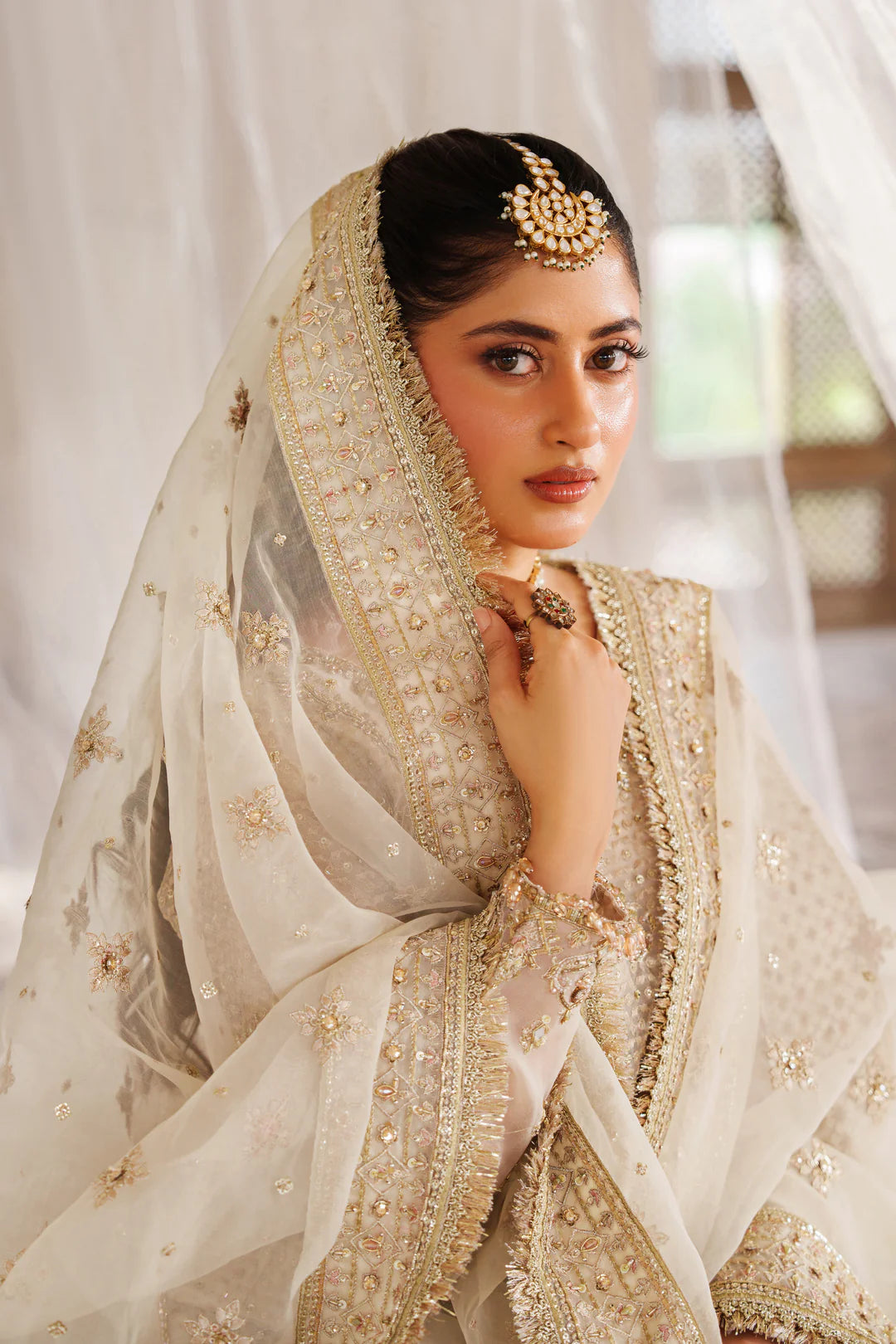 Naqshi | 3 Piece Unstitched Embroidered Organza Dress | Aneeqa